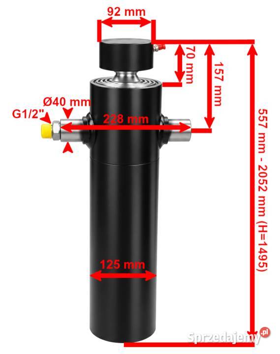 SIŁOWNIK HYDRAULICZNY WYWROTU PRZYCZEPY 10T 1495 Solec Kujawski