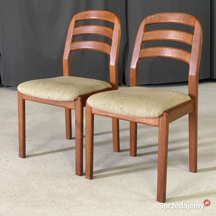 2 krzesła vintage Dyrlund teak Dania lata 60 Budno