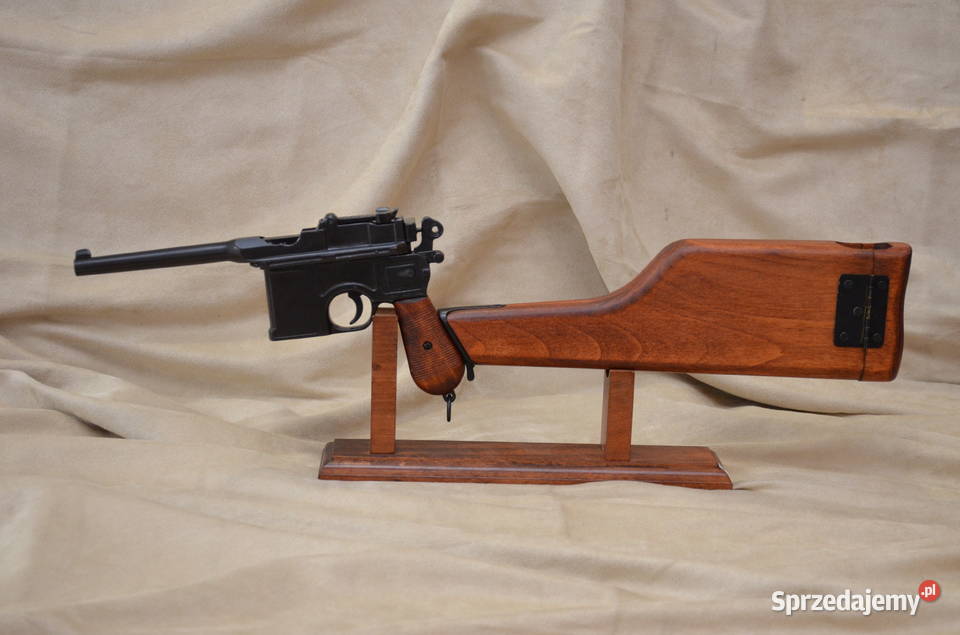 Replika broni pistolet Mauser c96 z drewnianą kolbą  1025