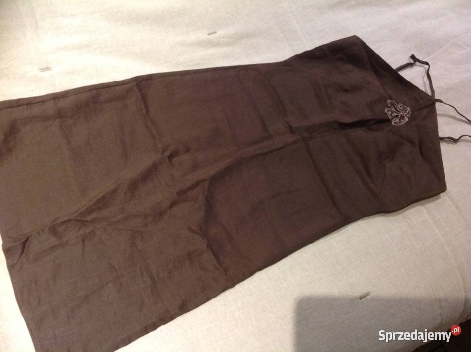 Lniana Brązowa Sukienka LOVELY S j Nowa