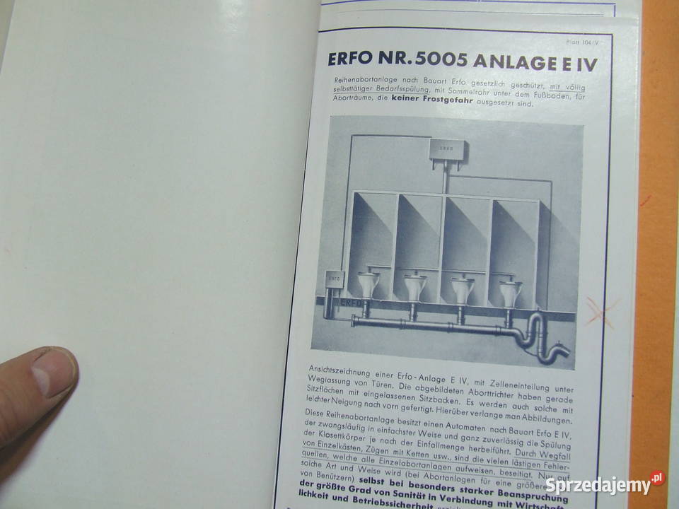 ERFO Fabrik stary katalog sanitariaty WC wojenne Czeladź