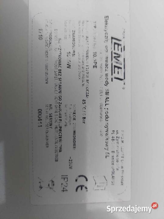 Bojler elektryczny firmy Lemet Bojlery Wyrzysk sprzedam