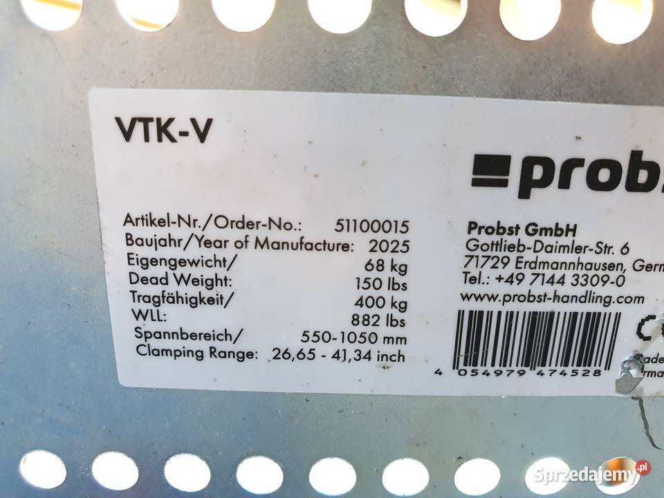 Wózek brukarski Probst VTKV Taczka brukarska Zabrze