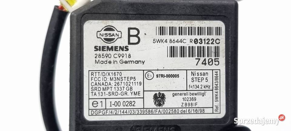 STACYJKA NISSAN ALMERA 28590C9918 Lipno