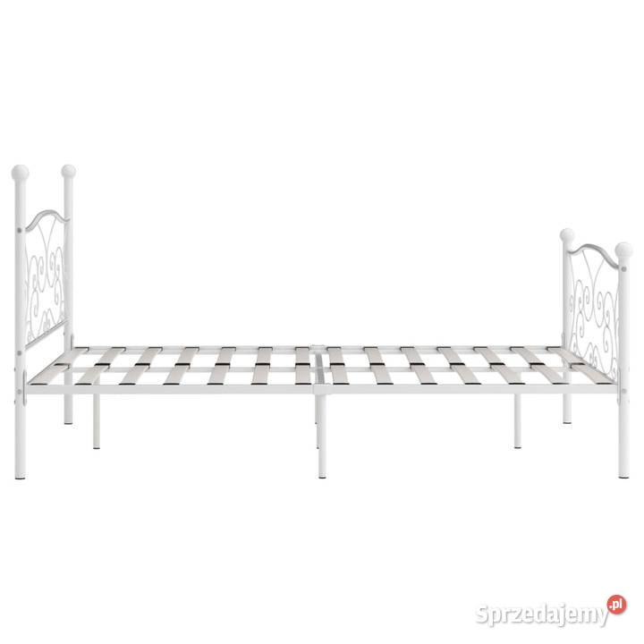 vidaXL Rama łóżka ze stelażem z listw biała