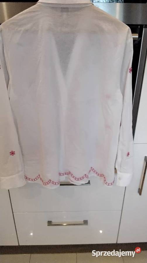 Koszula Biała z Haftem Batystowa Damska S SM Nowa Sól