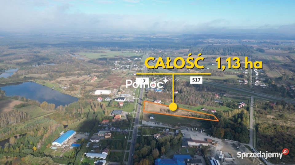 Działka komercyjna krajowej 17 i S17 90m Dąbrowa Tomaszowska