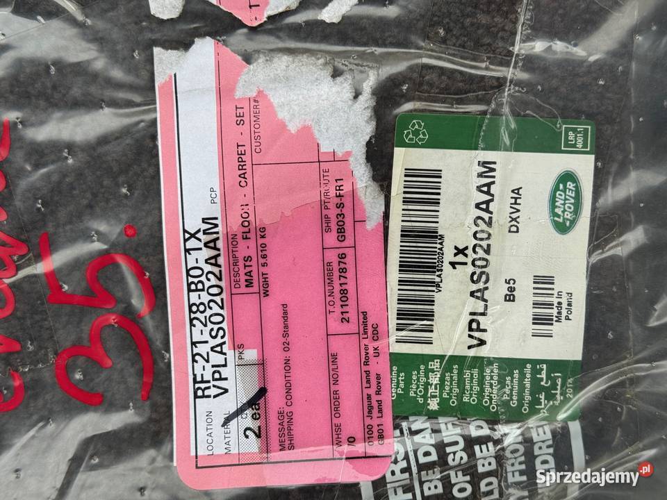 Dywaniki samochodowe Range Land Rover welur Dąbie