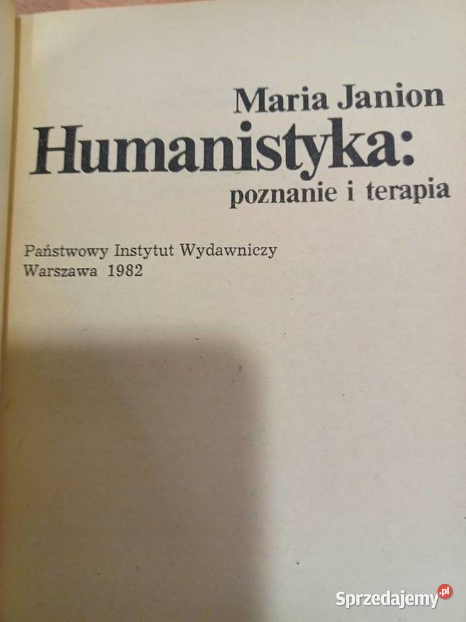 Maria JANION Humanistyka poznanie i terapia. Wrocław Sprzedajemy.pl
