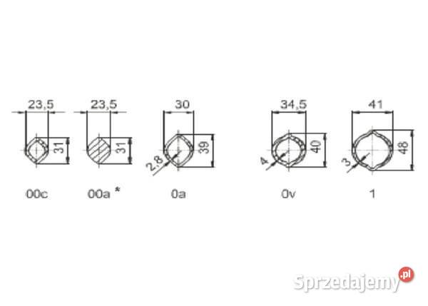 Rura profilowa Oa L1000 mm SPB9 12 1085702 Części i osprzęt rolniczy Kamionna
