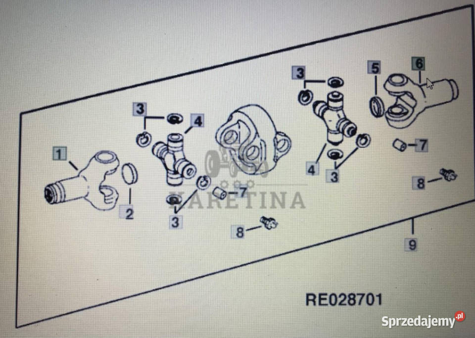 John Deere RE58639przegub uniwersalny Jastrzębniki