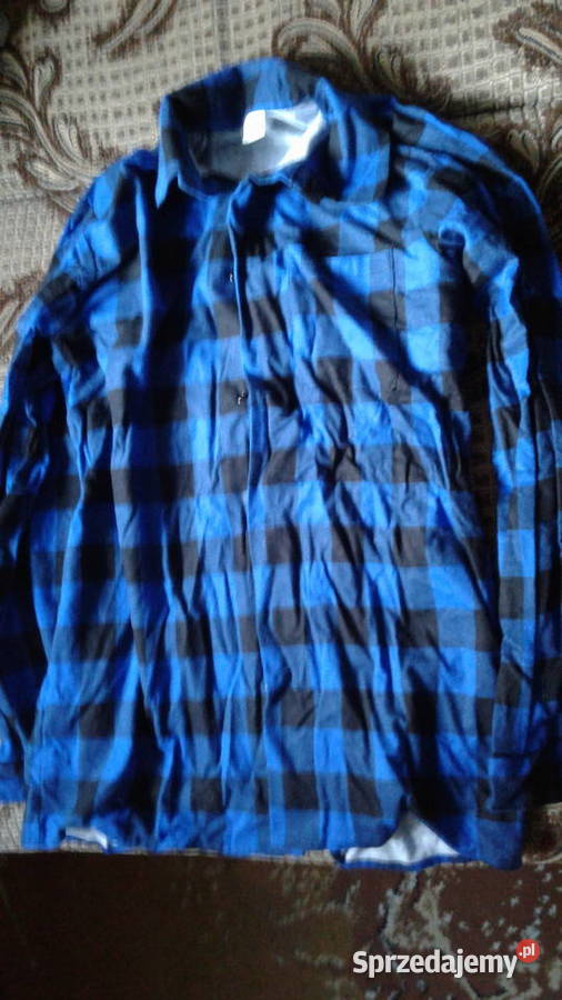 Koszula flanelowa robocza granatowa krata NOWA Odzież codzienna