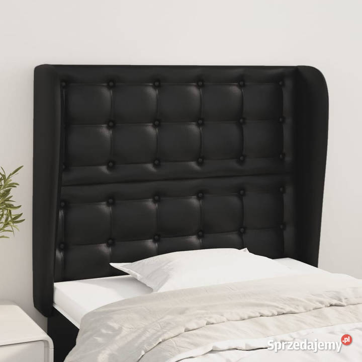 Zagłówek uszak czarny 83x23x118128 sztuczna Warszawa