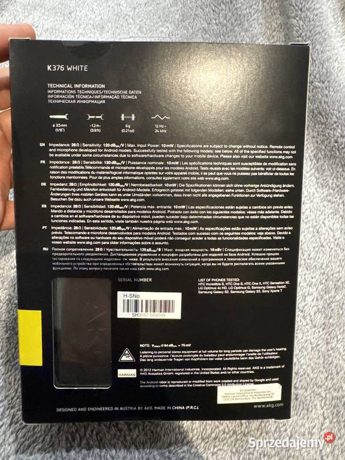 AKG K376 K 376 Słuchawki dokanałowe nowe Dąbrowa Górnicza sprzedam