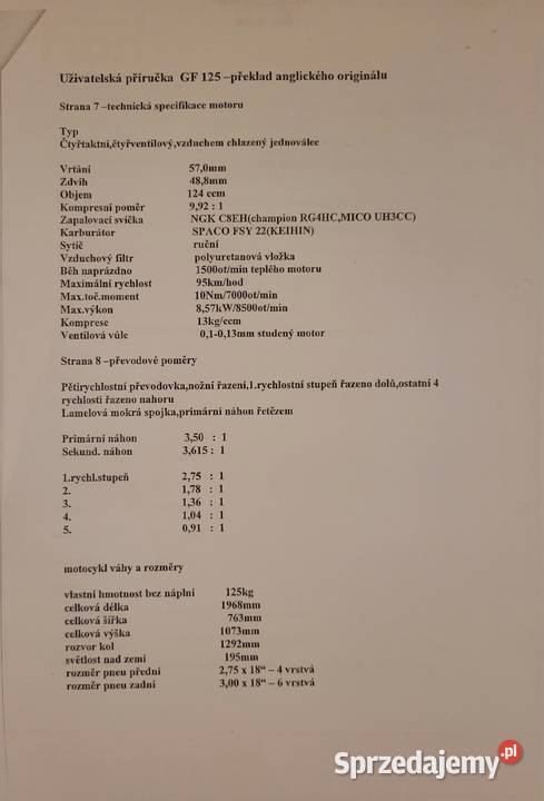 Motocykl Kinetic produkcji indyjskiej 125 bez