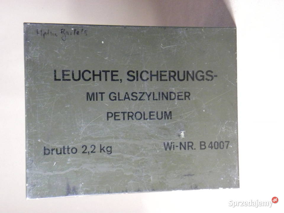 Wojskowa niemiecka lampa naftowa Feuerhand 276 Legnica