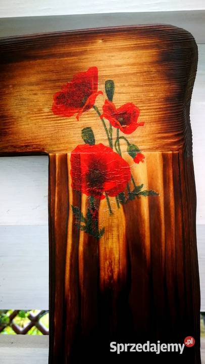 Rama lustra drewniana vintage opalona sielskie Lustra Radków