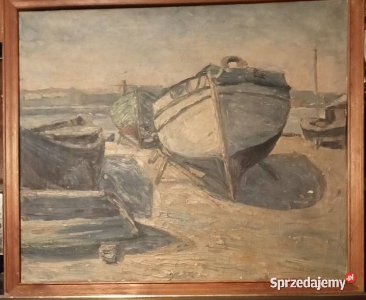 Marina Obraz olejny sygnowany do XXw Sygnatura Grójec
