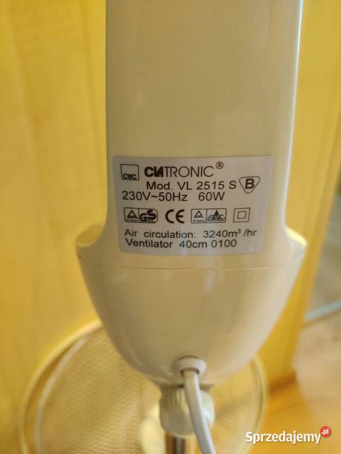 Wentylator Clatronic uszkodzony AGD drobne Myszków