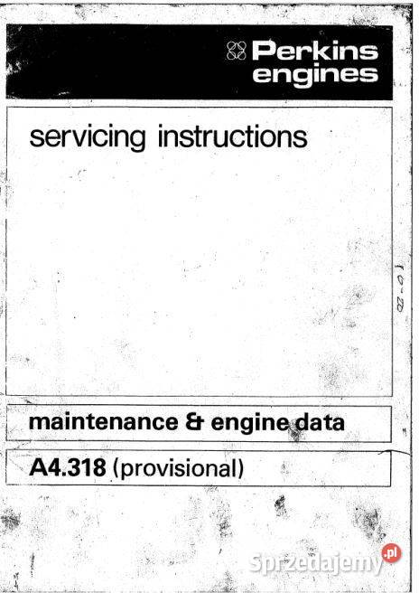 Perkins A4318 instrukcja naprawy silnik sprzedam