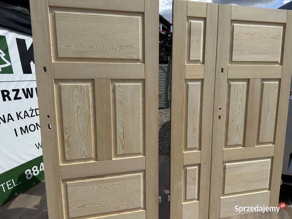 Drzwi zewnętrzne drewniane sosnowe NA KAZDY Drzwi zewnętrzne