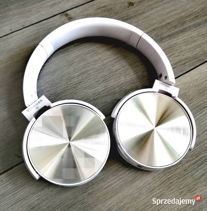 Nauszne Słuchawki Bezprzewodowe Bluetooth Białe