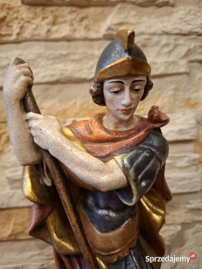 Rzeźba z drewna polichromia Święty Jerzy Lubień