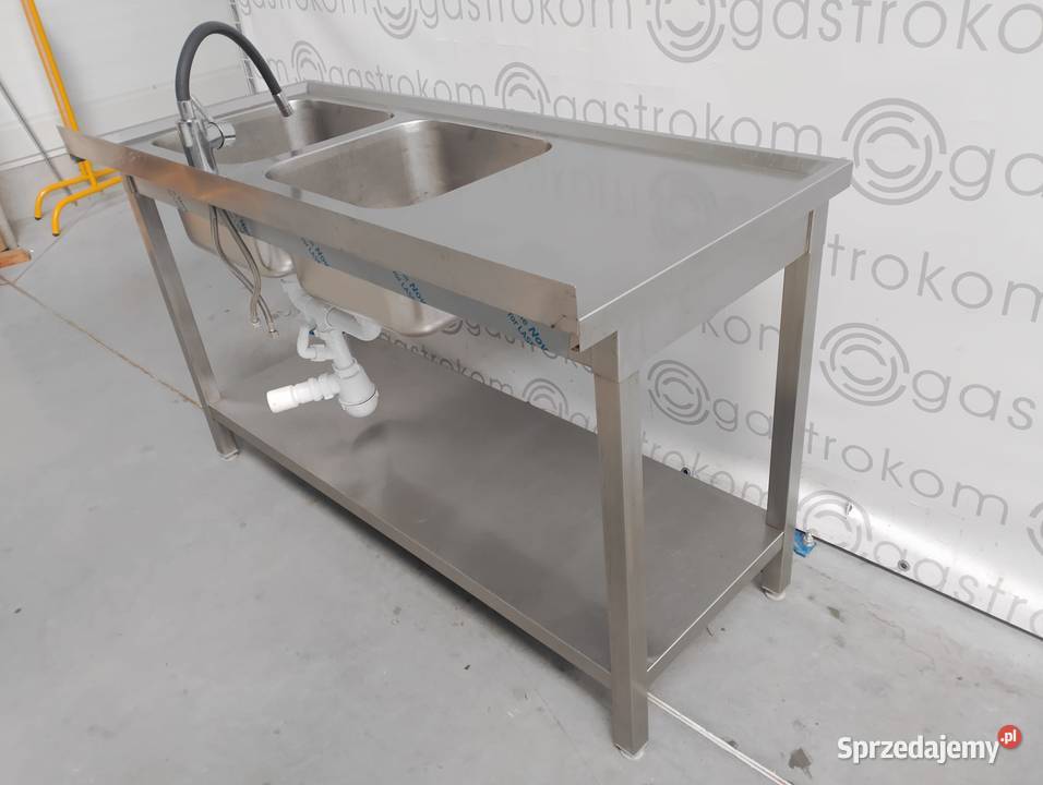 Stół z 2 zlewami i półką 140x60x85 Gastronomia Wrocław