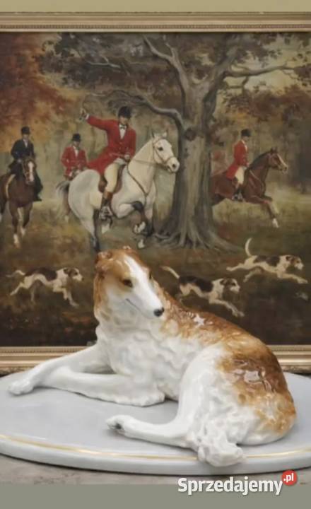ŁOMONOSOWBORZOJ kolekcjonerska figurka Porcelana i szkło Pabianice