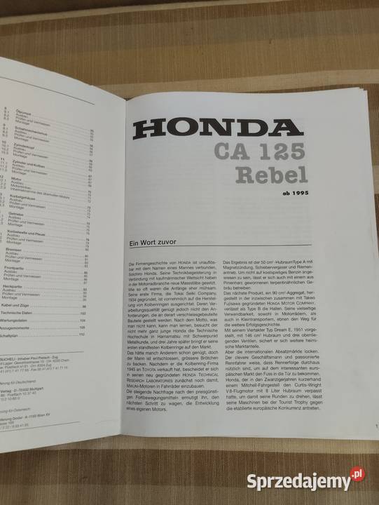 Instrukcja obsługi motocykle sprzedam