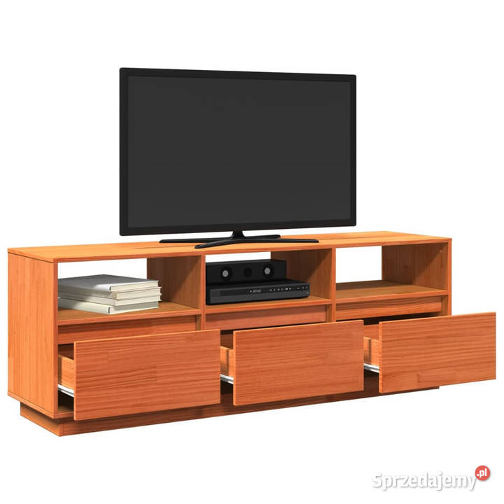 Szafka RTV woskowy brąz 140x37x50 lite drewno Warszawa