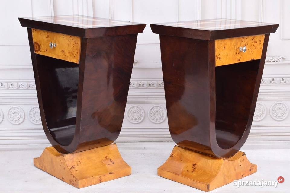 Dwa Nakastliki Stoliki Szafki Nocne Art Deco małopolskie Kraków sprzedam