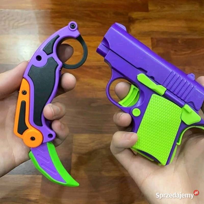 Fioletowy Automatyczny Pistolet i Nóż Karambit 2 lata+ zachodniopomorskie Koszalin