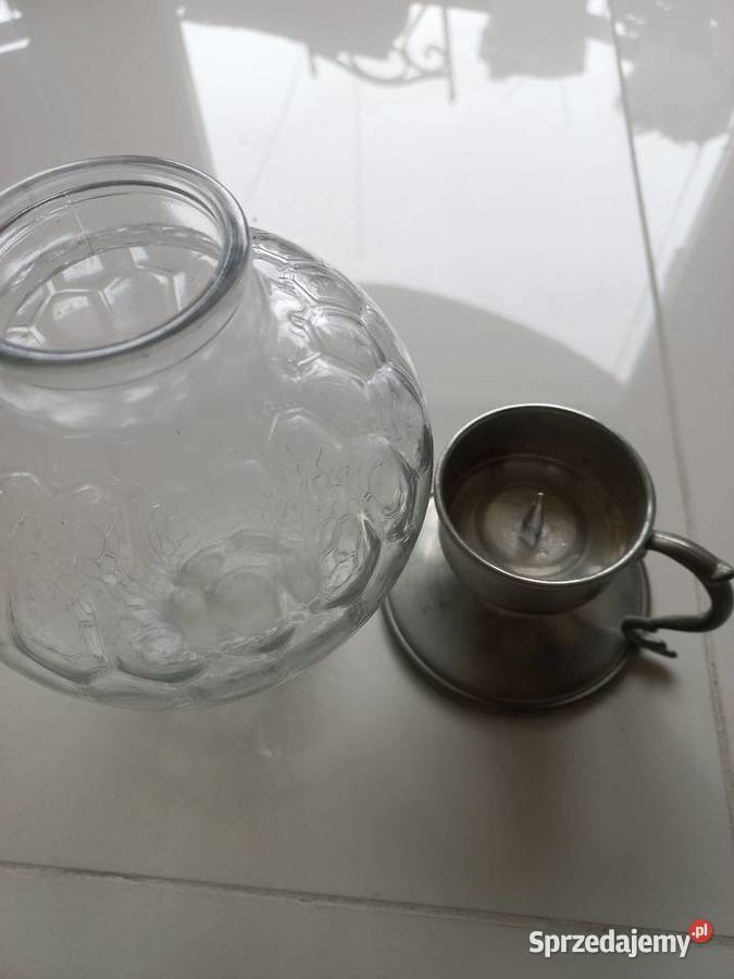 Kaganek cynowy z kloszem Toruń sprzedam