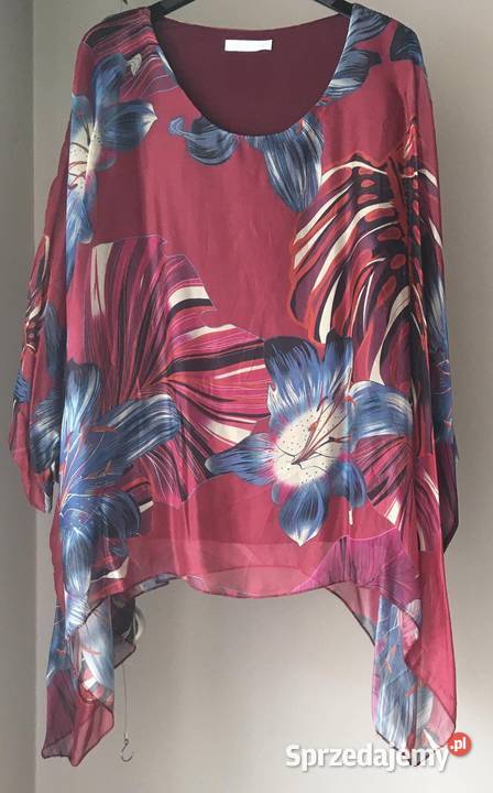 Bluzka z jedwabiu naturalnego lilie 2 kolory Sopot