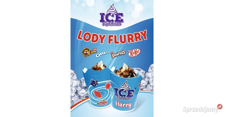 Plakat reklamowy A2 LODY FLURRY Kit Kat Lion Sandomierz
