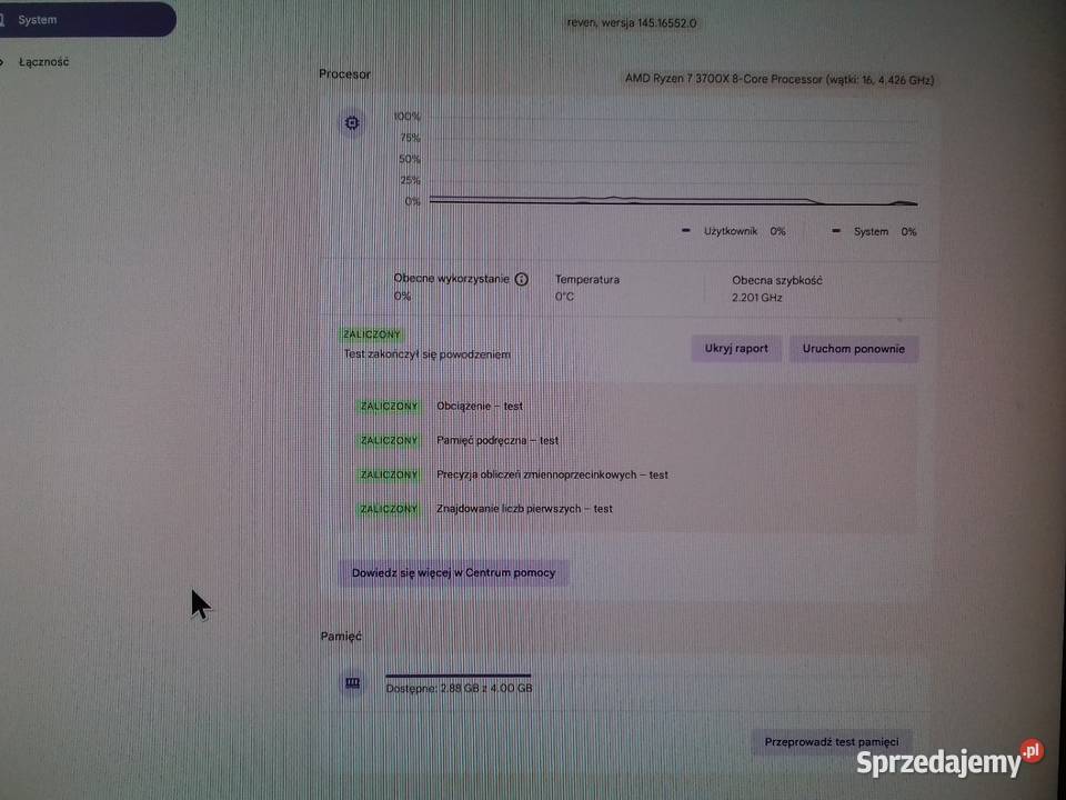 AMD Ryzen 7 3700X działa gdy zmniejszone Inne AMD Bydgoszcz