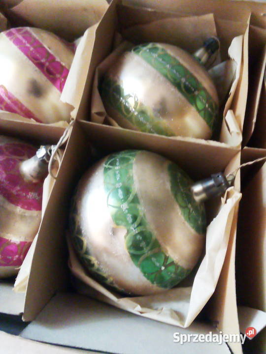 bombki duże okrągłe we wzory vintage PRL Częstochowa