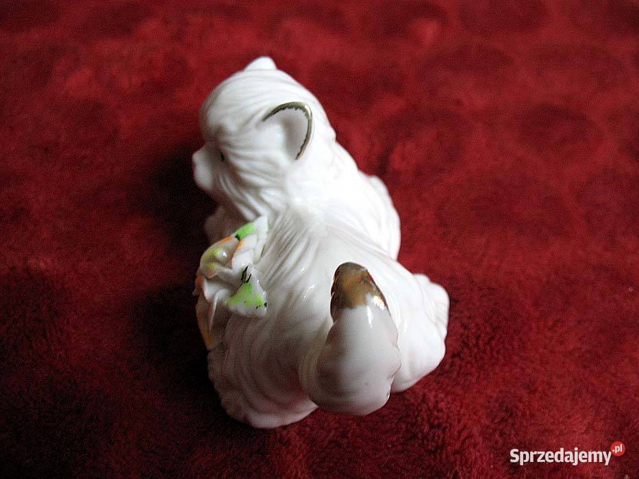 Kot kotek złocony porcelana 5 x 9 x 5 Rękodzieło Siedlce sprzedam