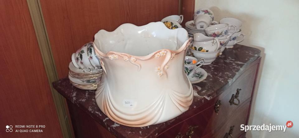 Doniczka porcelana Sygnowana Beż z kolorem ecr Gdańsk