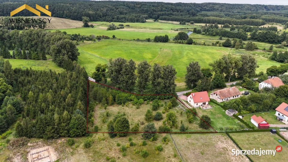 Działka budowlana uzbrojona 5000 m2 obok rzeki budowlana Smolajny