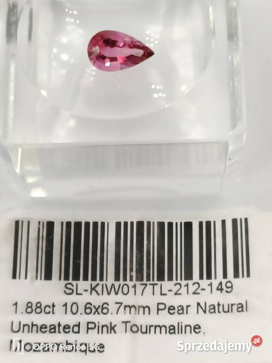 Turmalin w szlifie łezka na złotą zawieszkę Polkowice