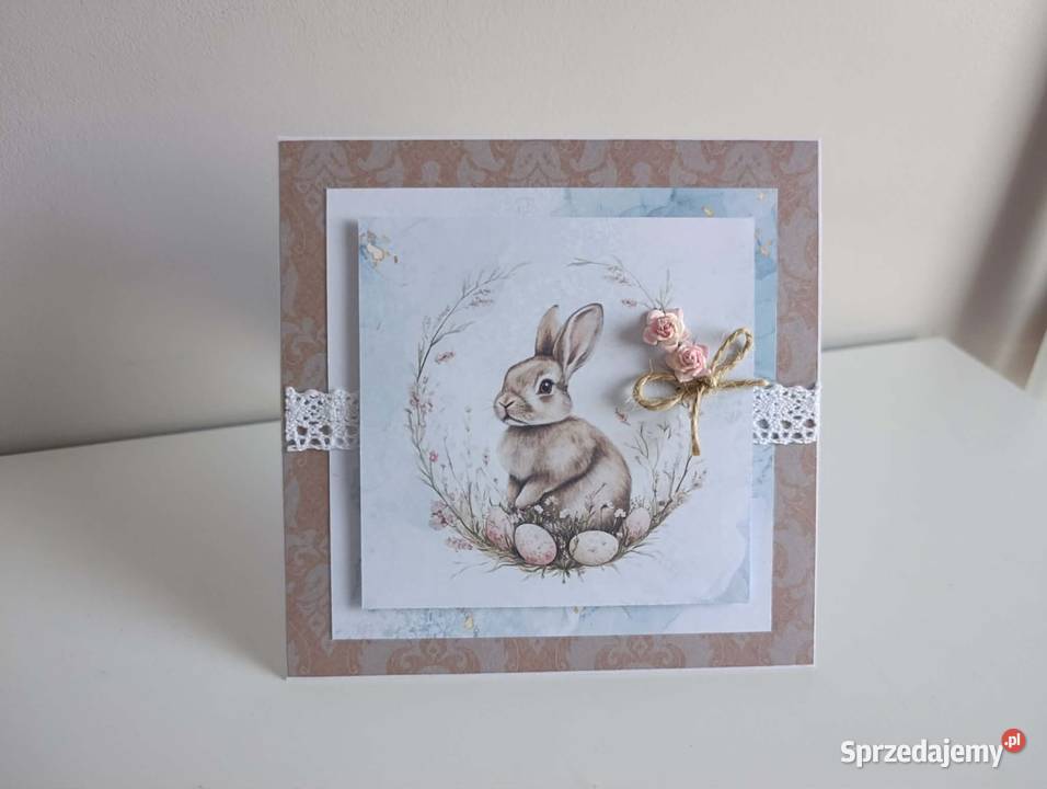 Kartka ręcznie robiona Świąteczna Wielkanoc 6 Rękodzieło Łódź sprzedam