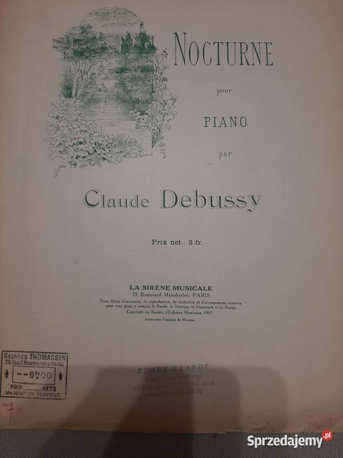 Claude Debussy Nocturne pour piano Pogórze sprzedam