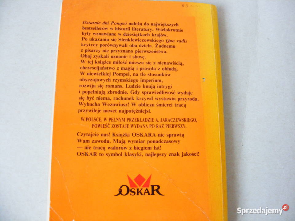 Ostatnie dni Pompei Edward Bulwer Lytton Oborniki Śląskie sprzedam