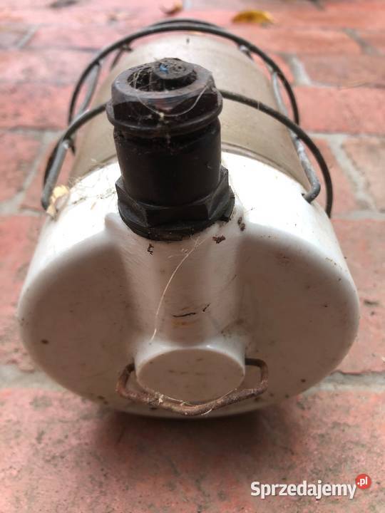 Lampa lofty PRL porcelanowa szklana garażowa do