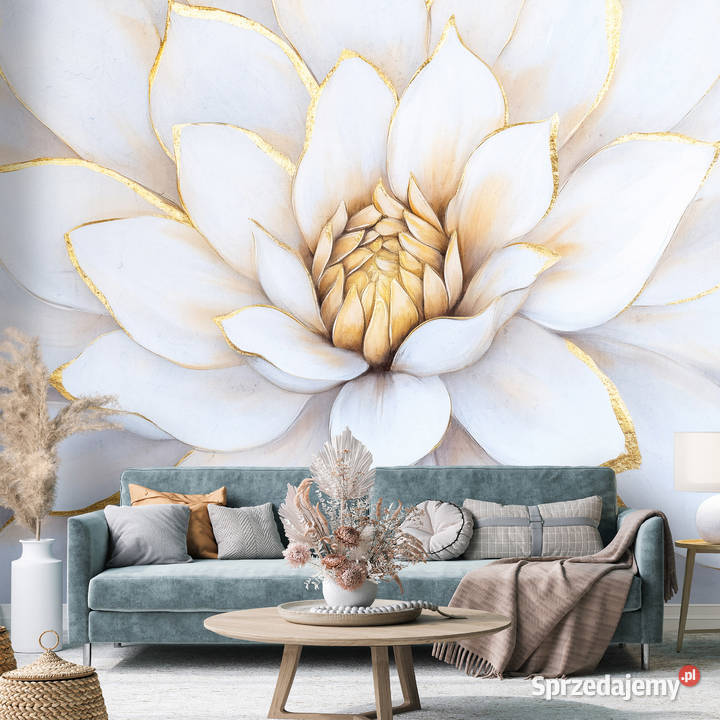 Tapeta fototapeta jasny duży kwiat sypialnia Wykończenie sprzedam