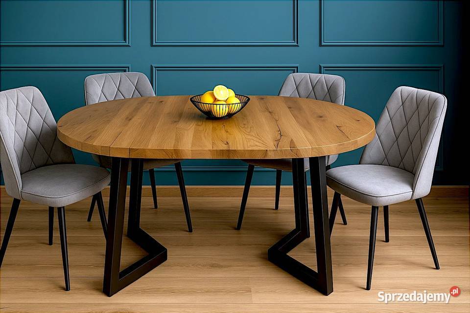 Stół Dębowy Okrągły LOFT 100 Lite Drewno Różne Stoły Katowice