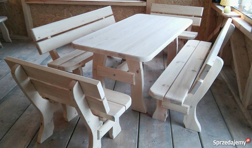 Meble ogrodowe barowe drewniane z drewna Chojnice