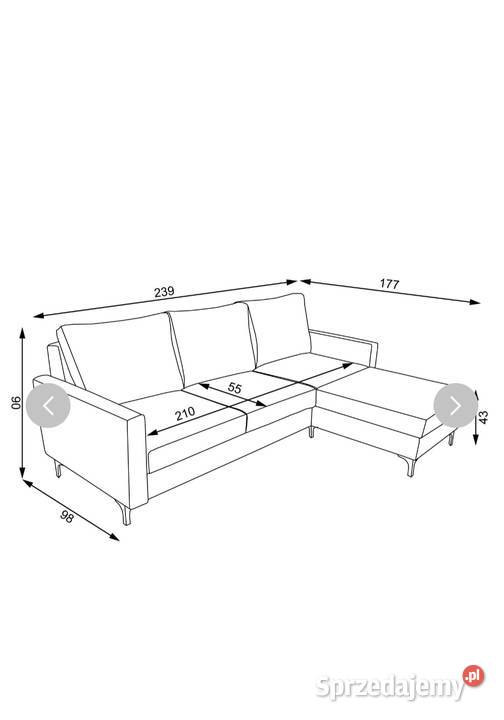 Narożnik rozkładany Milano welurowy beżowy małopolskie Olkusz